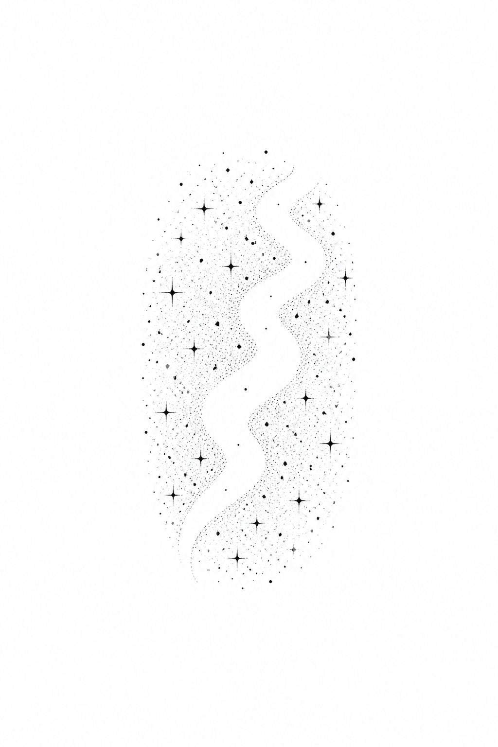 Dark Nebula Negative Space Tattoo Design