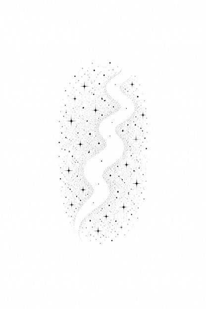Dark Nebula Negative Space Tattoo Design