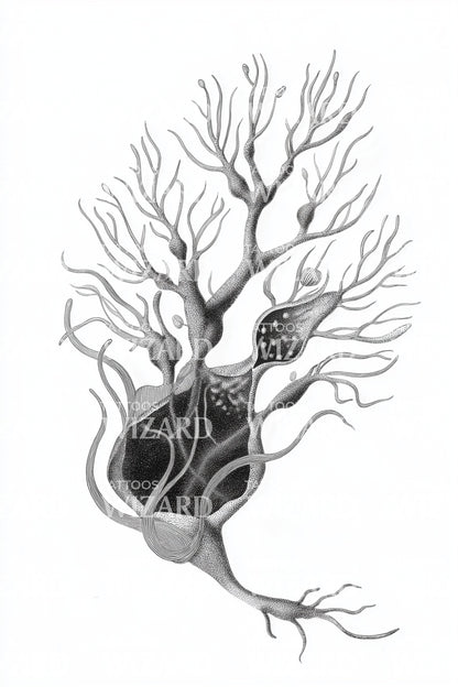 Dark Neuron Pod Tattoo Design