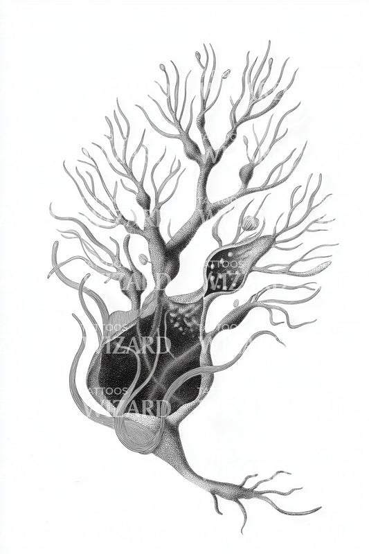 Dark Neuron Pod Tattoo Design