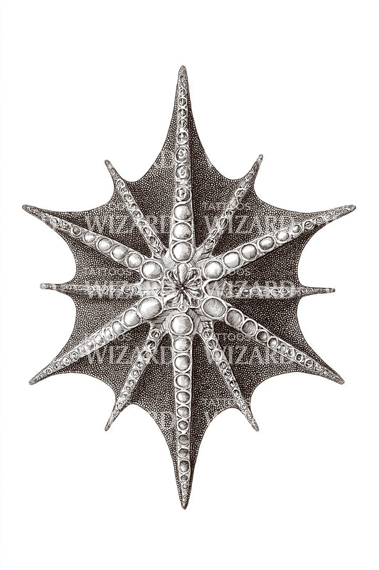 Dark Radiolarian Starburst Tattoo Design