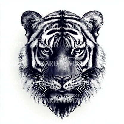 Dark Tiger Realism Tattoo Design
