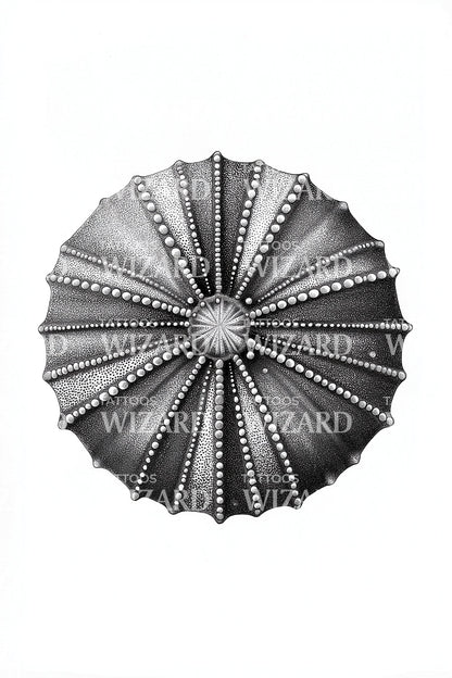 Dark Urchin Wheel Tattoo Illustration
