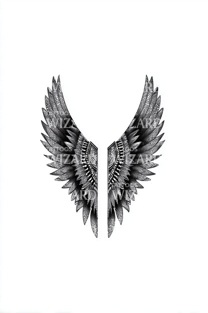 Dark V Wing Fragment Tattoo Idea
