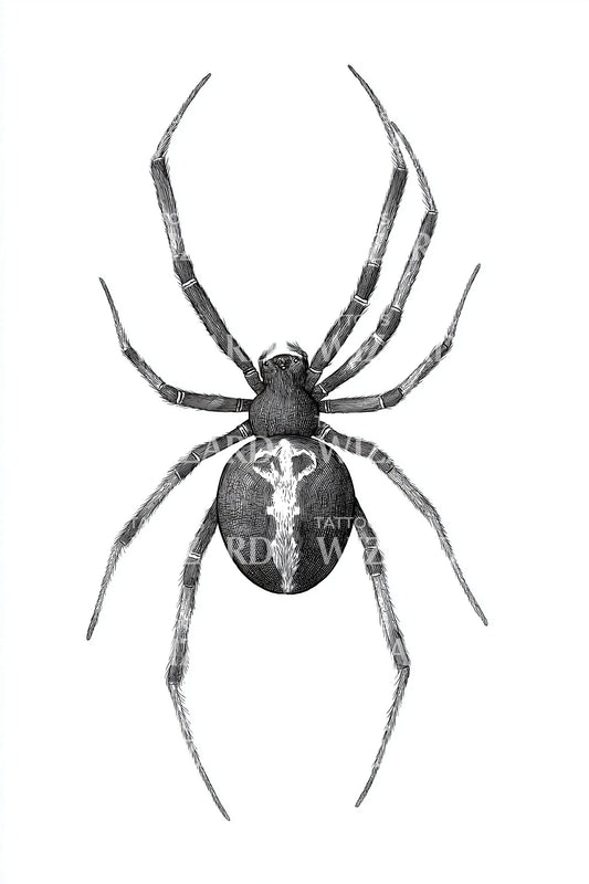 Dark Widow Spider Tattoo Design