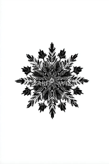 Dark Winter Snowflake Tattoo Idea