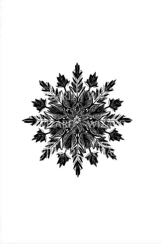 Dark Winter Snowflake Tattoo Idea