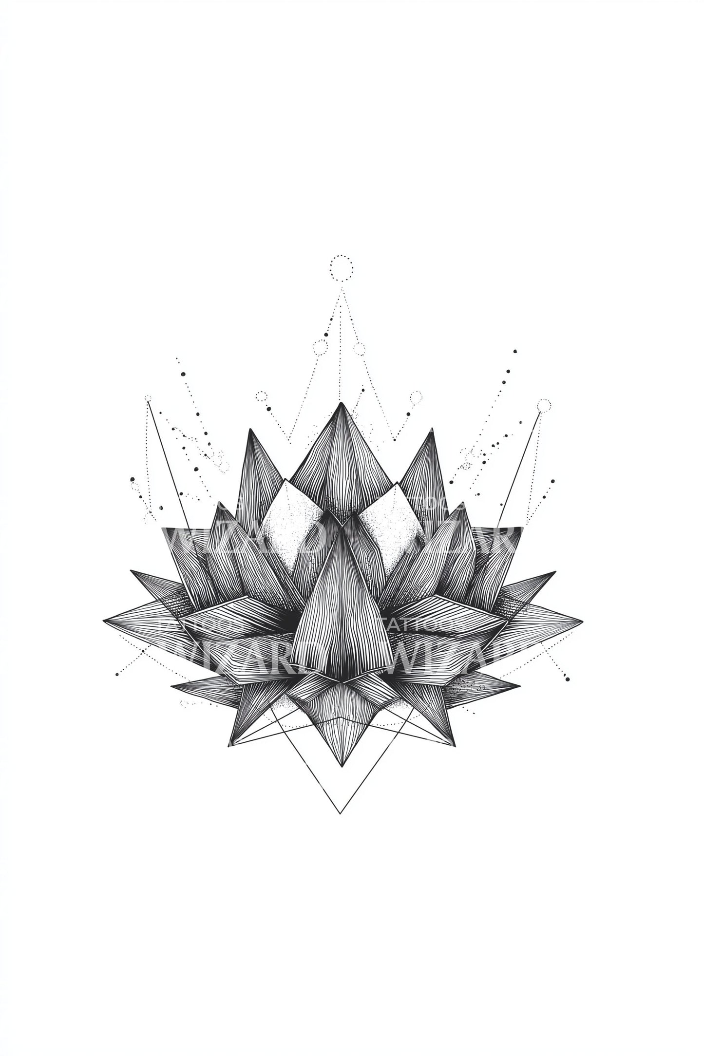 Deep Indigo Lotus Tattoo Idea