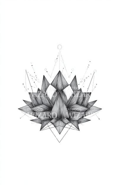 Deep Indigo Lotus Tattoo Idea