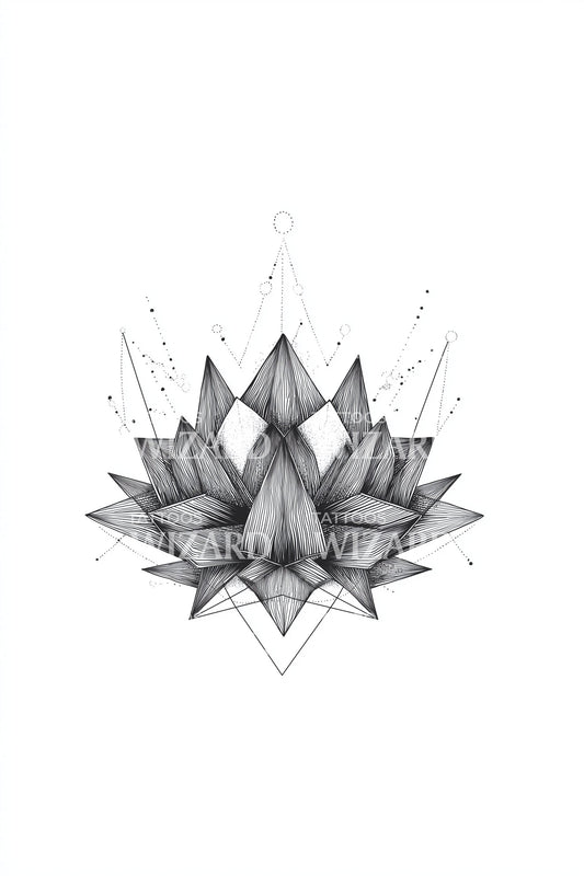 Deep Indigo Lotus Tattoo Idea