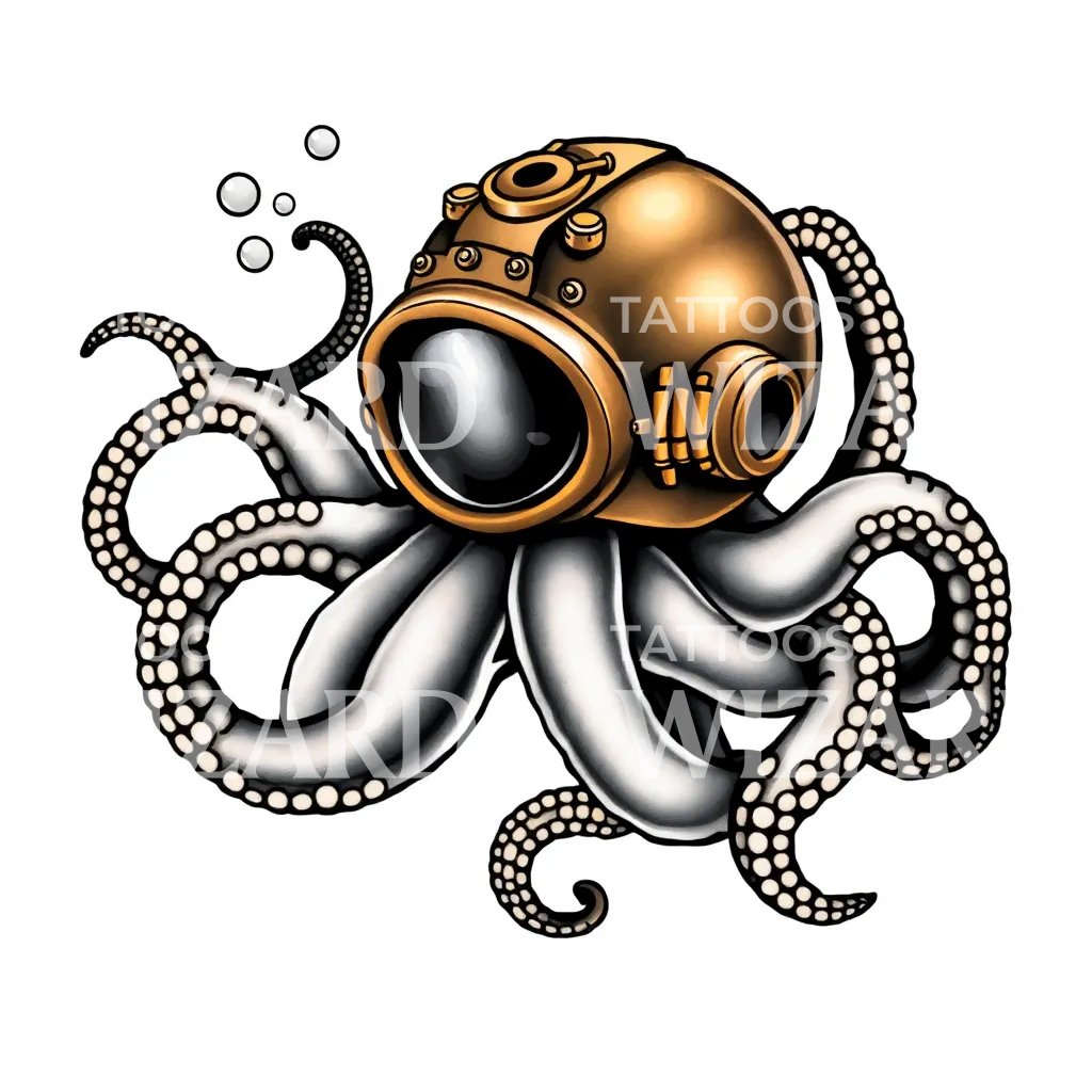 Deep Sea Octopus Tattoo Design