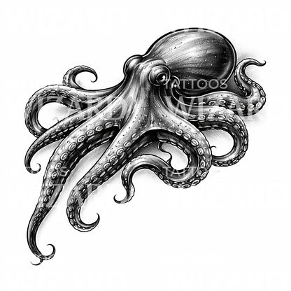 Deep Sea Octopus Tattoo Design
