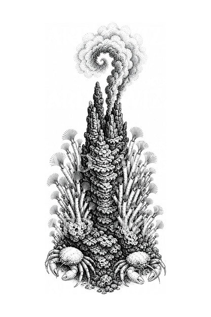 Deep Sea Vent Tube Worms Tattoo Design