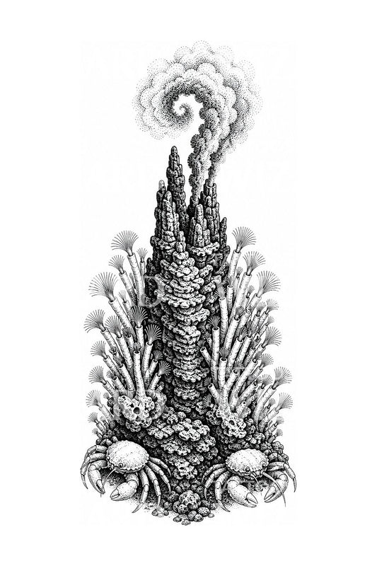 Deep Sea Vent Tube Worms Tattoo Design
