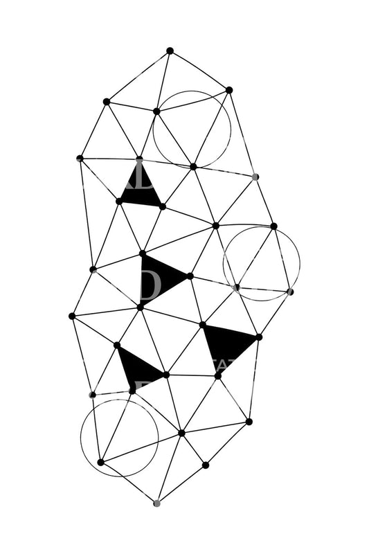 Delaunay-Triangulationsnetz-Tattoo