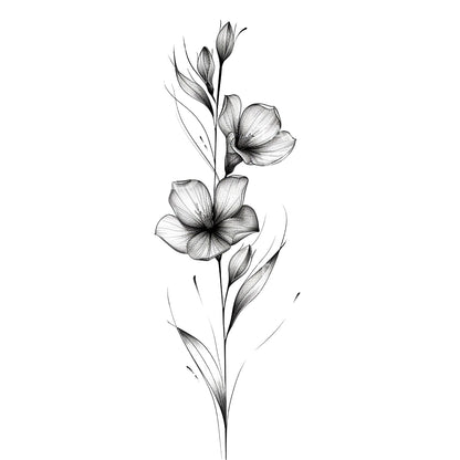 Delicate and Feminine Flower Tattoo Design