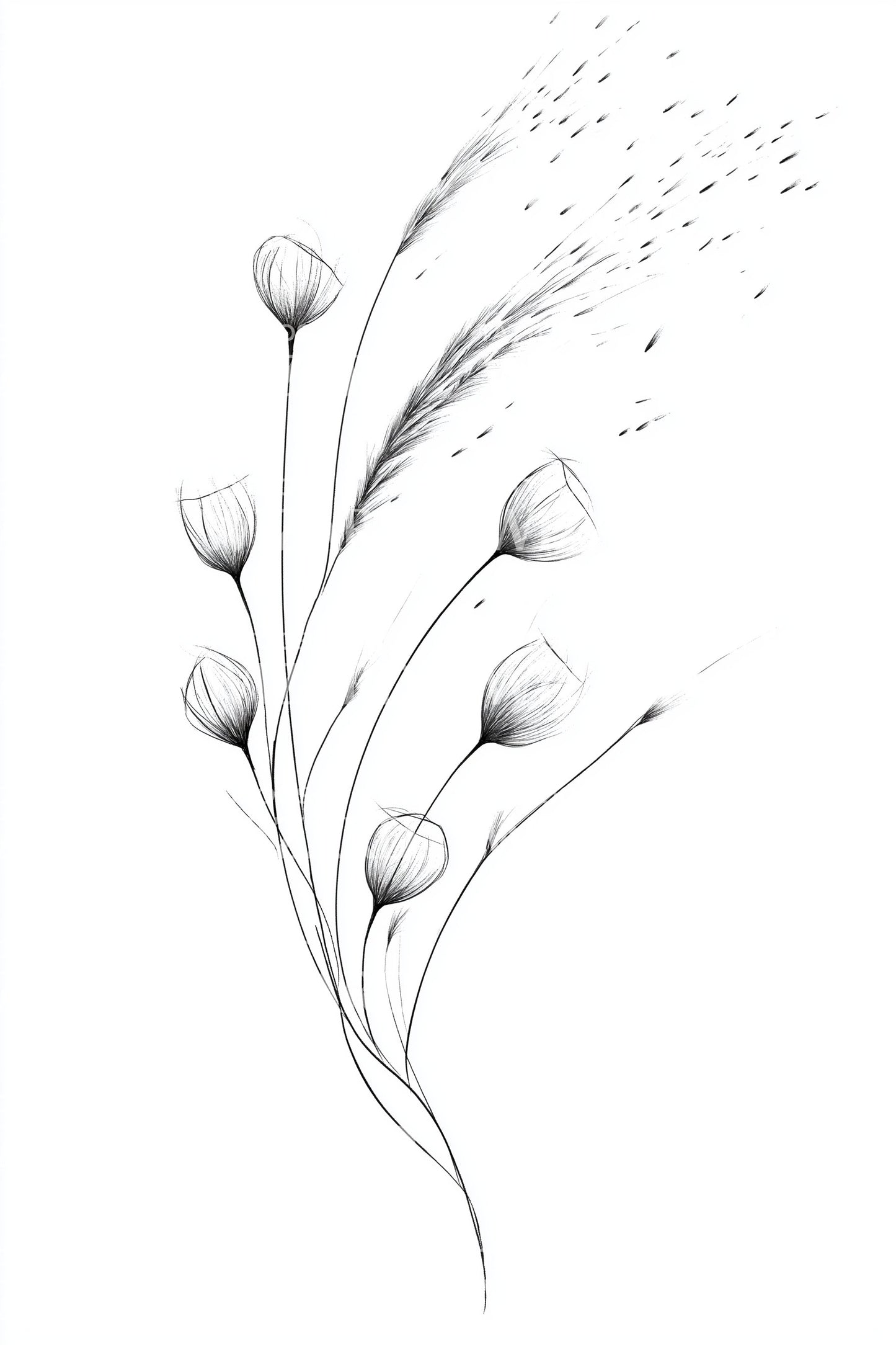 Delicate Berry Branch Tattoo Illustration