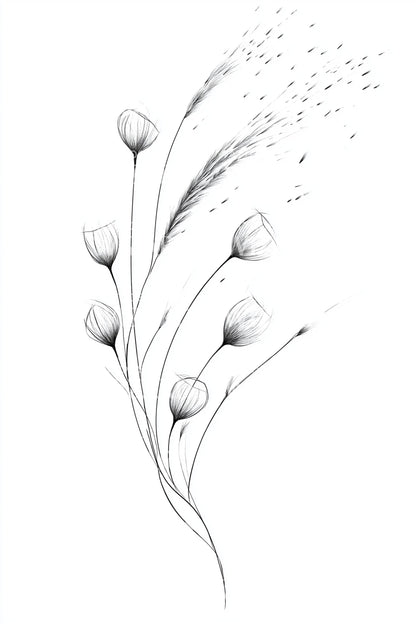 Delicate Berry Branch Tattoo Illustration