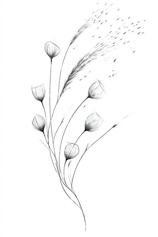 Delicate Berry Branch Tattoo Illustration