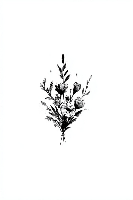 Delicate Botanical Sprig Tattoo Design