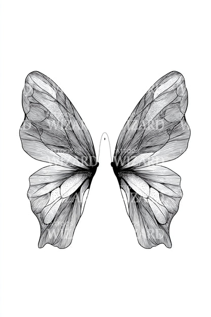 Delicate Butterfly Wings Tattoo Design