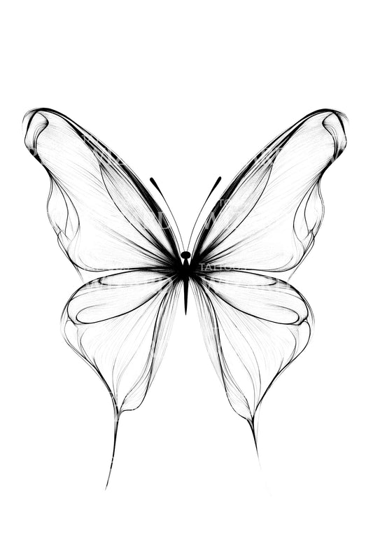 Delicate Butterfly Wings Tattoo Design