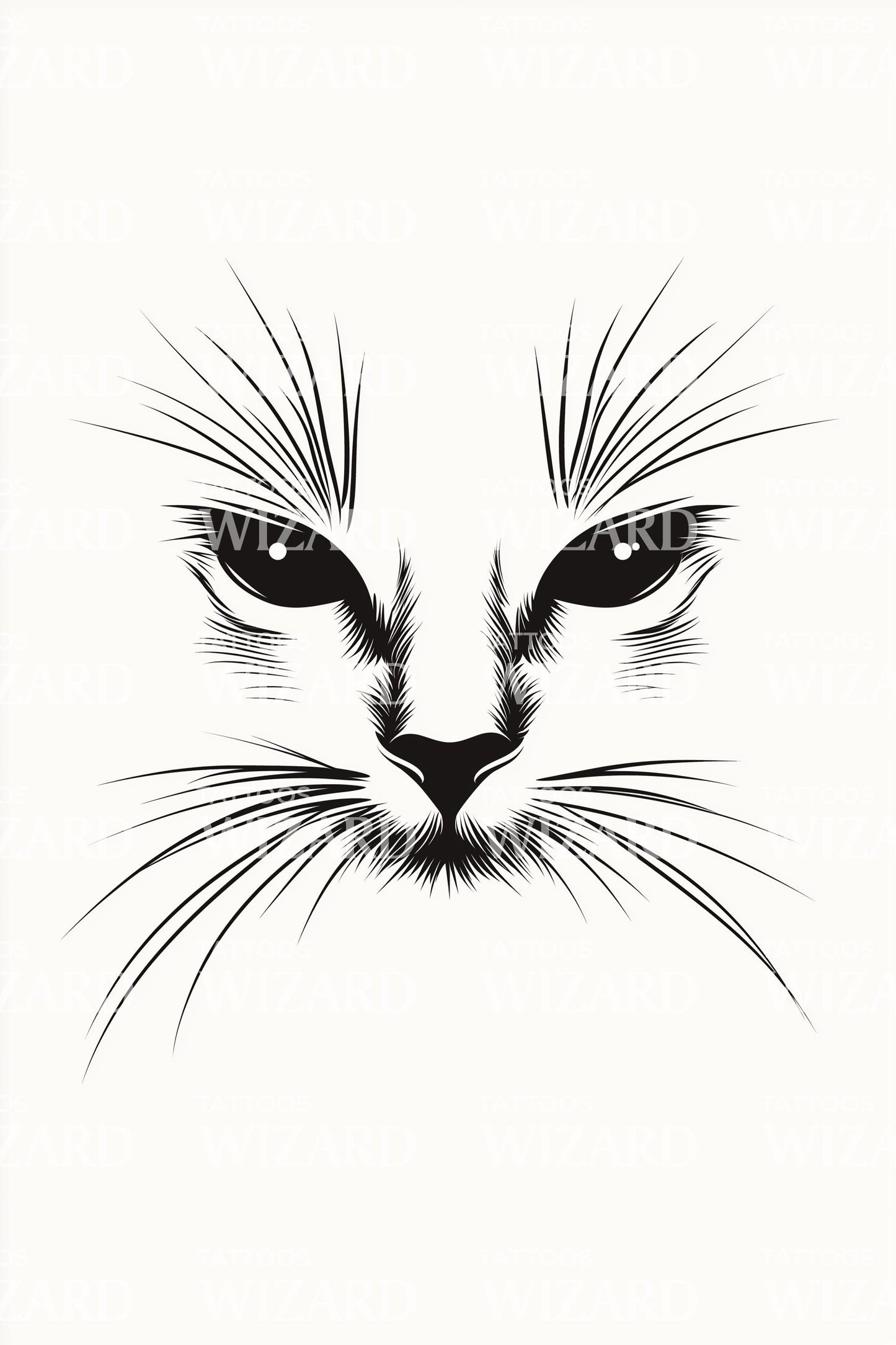 Delicate Cat Linework Tattoo Illustration