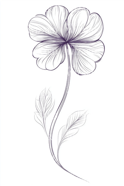 Delicate Clover Sketch Tattoo Idea