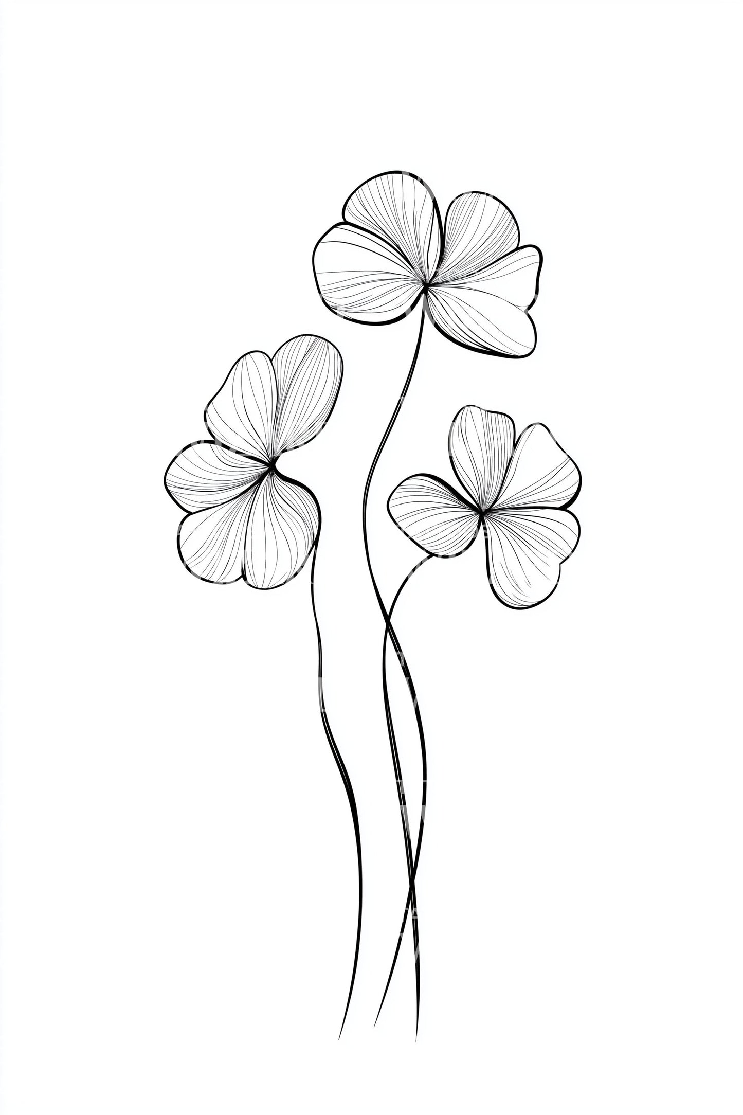 Delicate Clover Stems Tattoo Idea