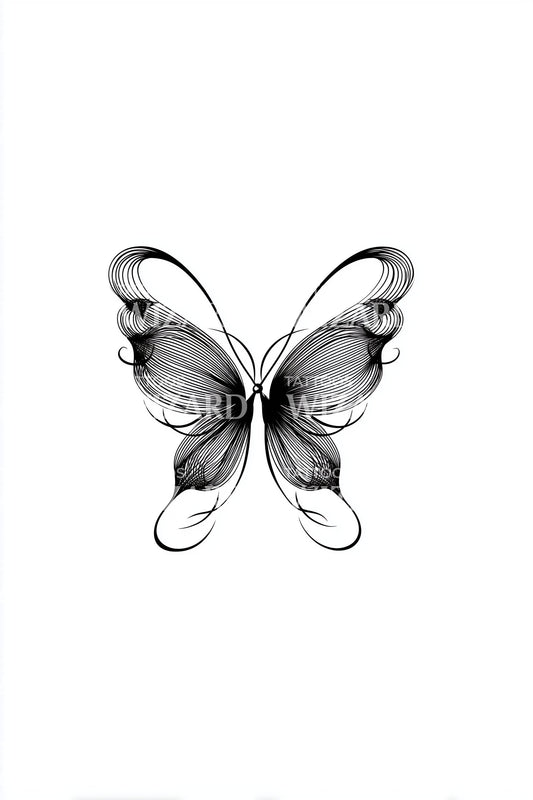 Delicate Fineline Butterfly Tattoo Design