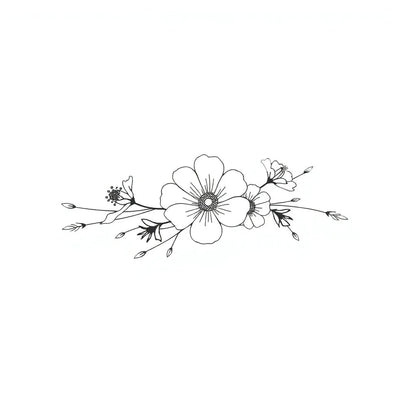Delicate Floral Tattoo Design