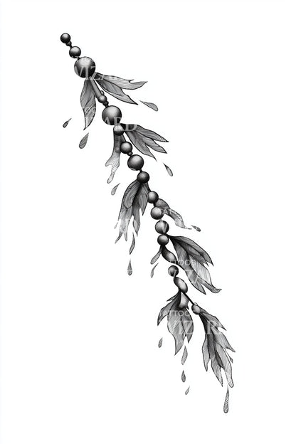 Delicate Herbal Sprig Tattoo Design