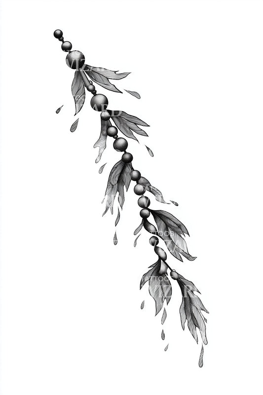 Delicate Herbal Sprig Tattoo Design