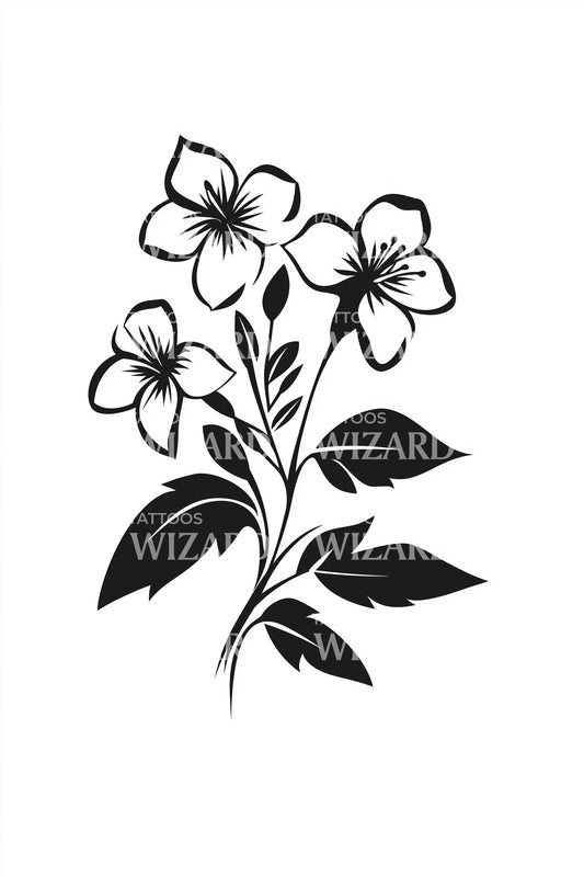 Delicate Jasmine Branch Tattoo Idea