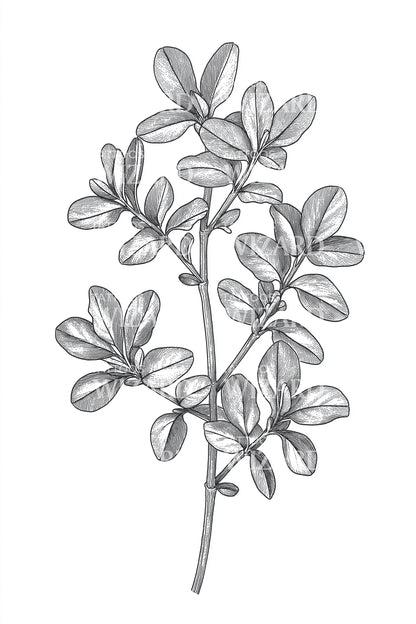 Delicate Leafy Branch Tattoo Design