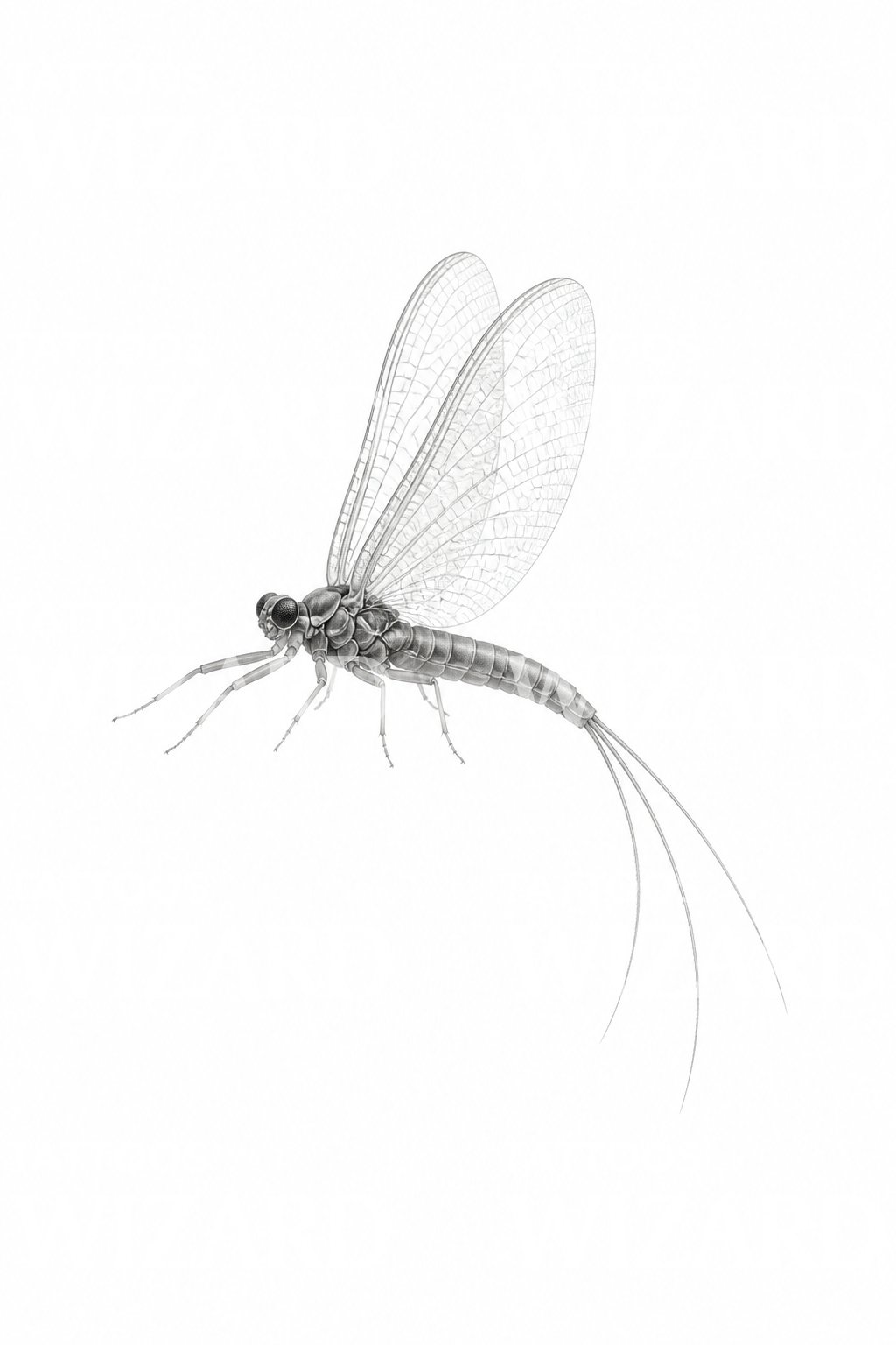 Delicate Mayfly Micro Realism Tattoo Idea