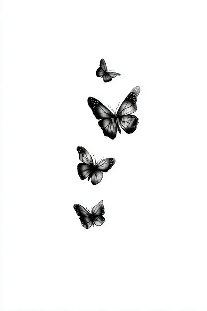 Delicate Mini Butterflies Tattoo Idea