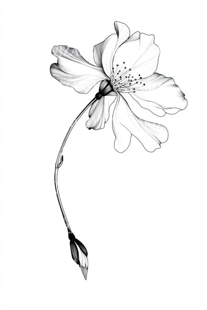 Delicate Side Blossom Tattoo Idea