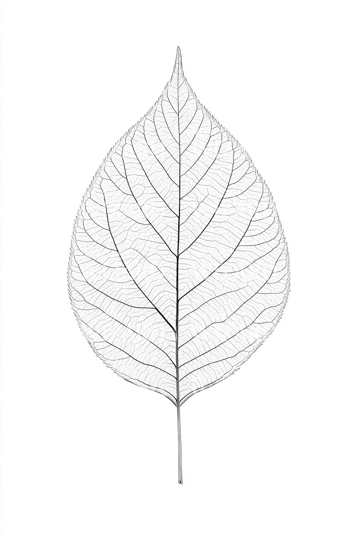 Diseño de tatuaje de hoja esqueleto delicada