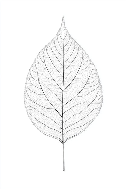 Diseño de tatuaje de hoja esqueleto delicada