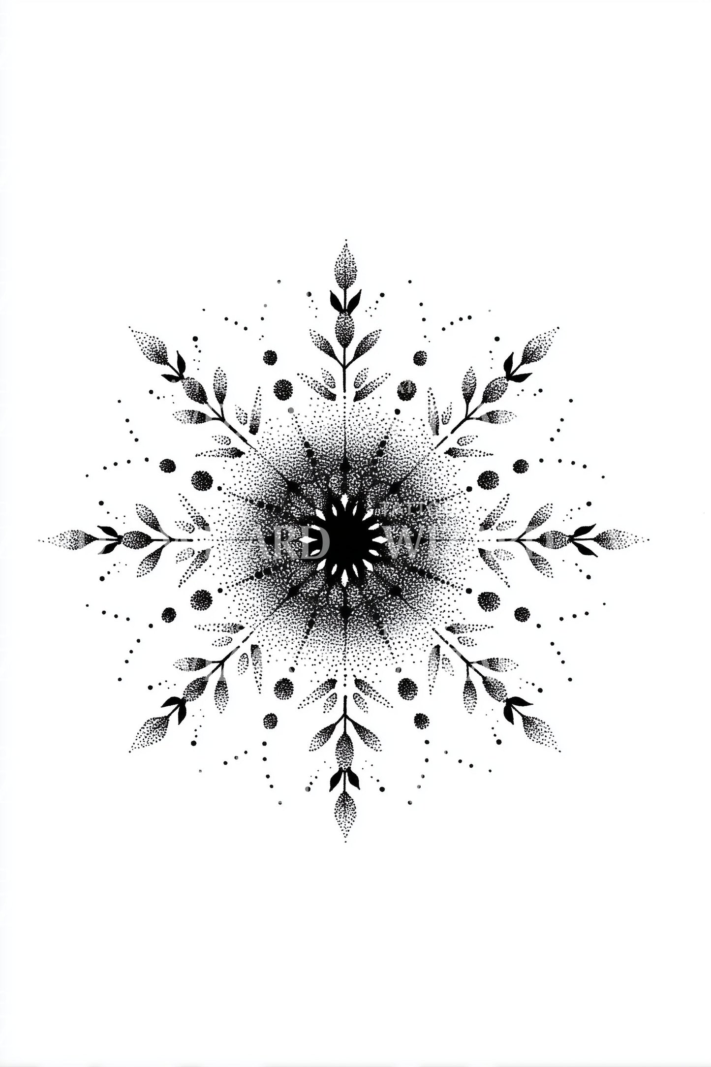 Delicate Snowflake Burst Tattoo Design