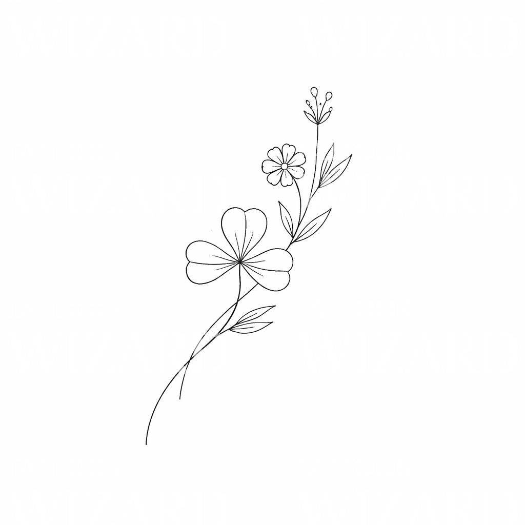 Delicate Wildflower Stem Tattoo Idea