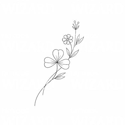 Delicate Wildflower Stem Tattoo Idea