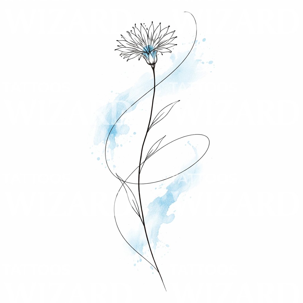 Delicate Wildflower Watercolor Tattoo Design