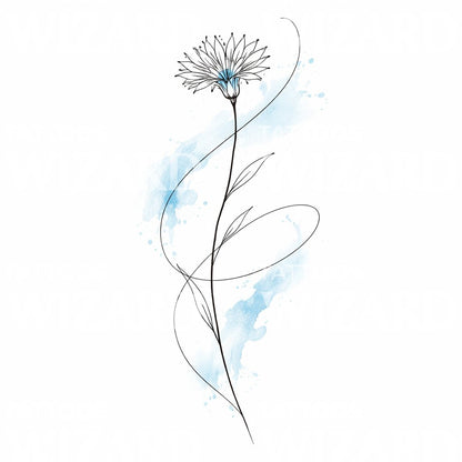 Delicate Wildflower Watercolor Tattoo Design