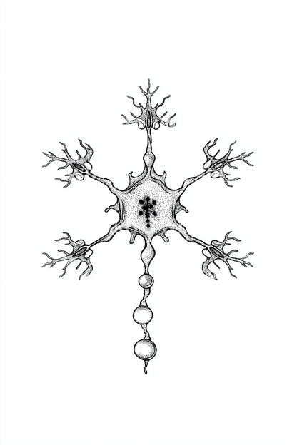 Dendrite Snowflake Neuron Tattoo Design
