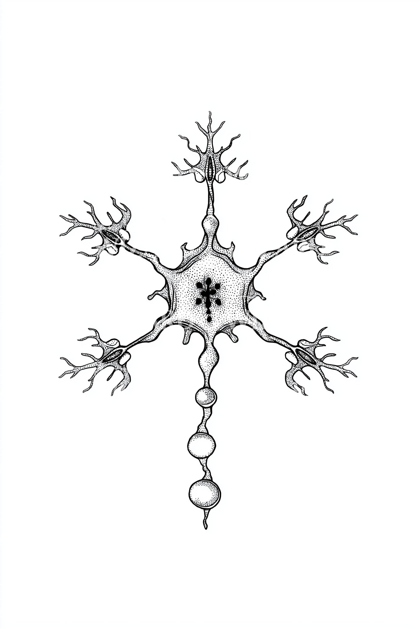 Dendrite Snowflake Neuron Tattoo Design