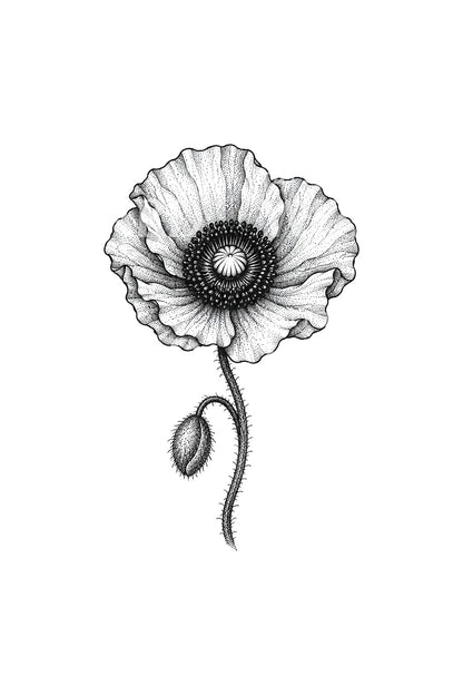 Tiheäkeskinen unikon dotwork-tatuointimalli