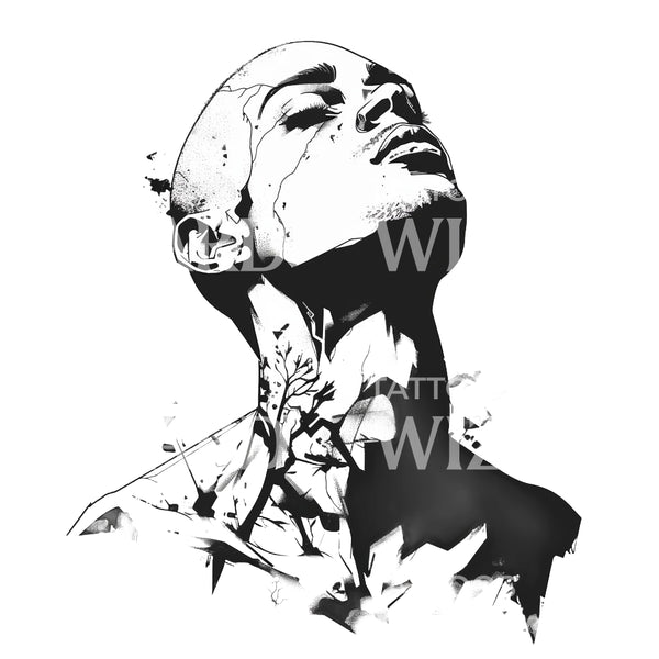 Depression as a Broken Man Tattoo Design – Tattoos Wizard Designs