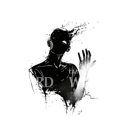 Depression as a Broken Man Tattoo Design